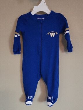 Winnipeg Blue Bombers footed sleeper/footie